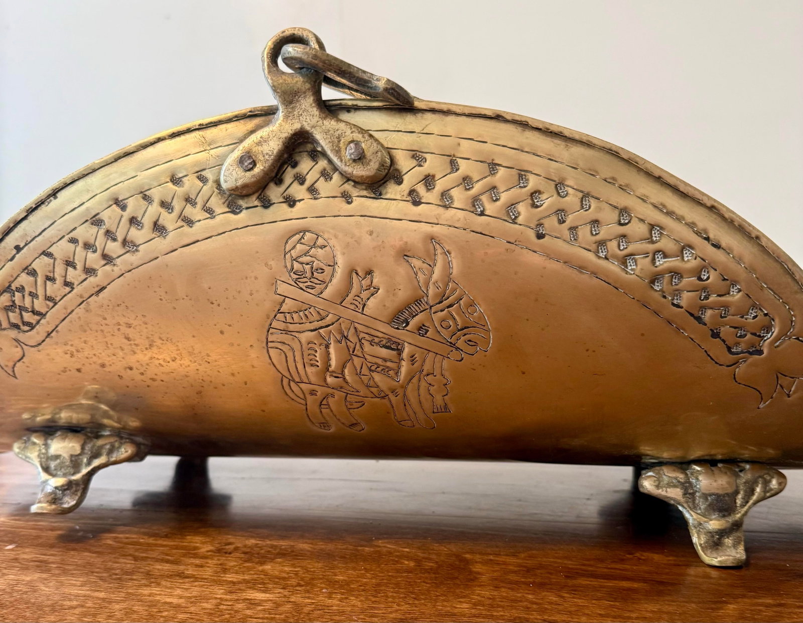 Brass Log Holder or Coal Scuttle - 8