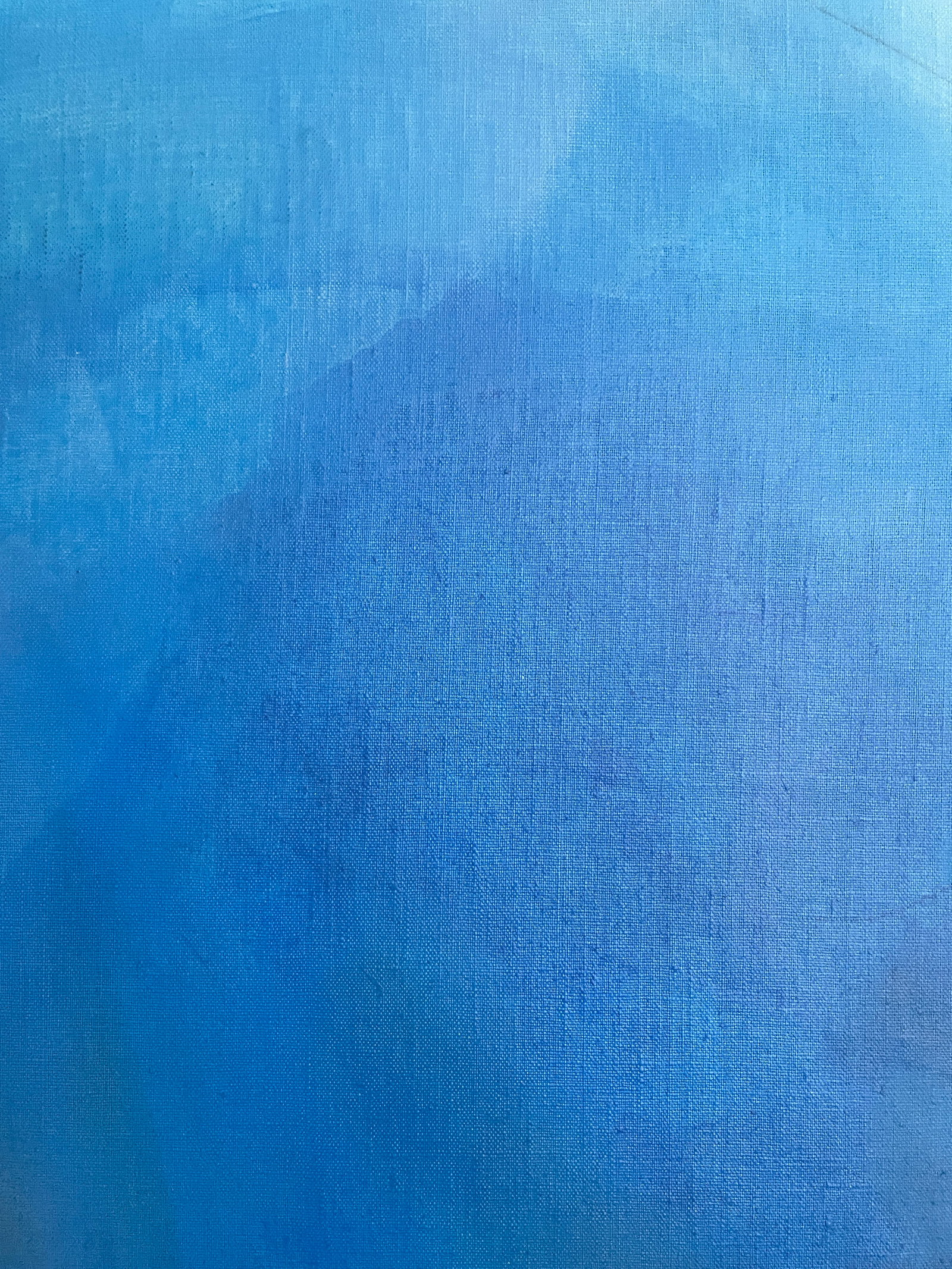 Large Atmospheric Blue Lyrical Abstraction Painting by Stacey Warnix With Deep Indigo Accents - 7