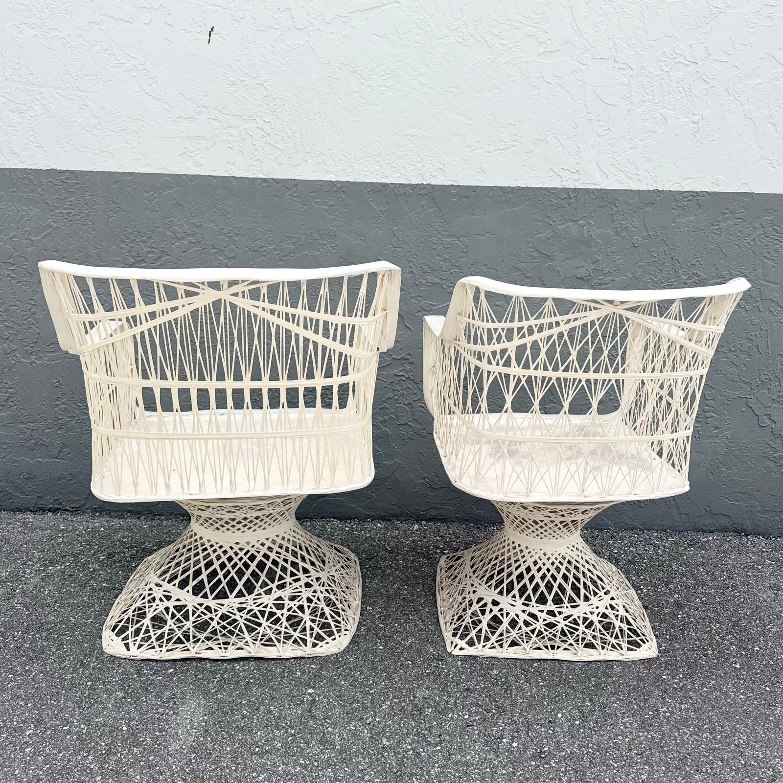 Mid Century Modern Spun Fiberglass Swivel Dining Arm Chairs - Set of 6 - 5