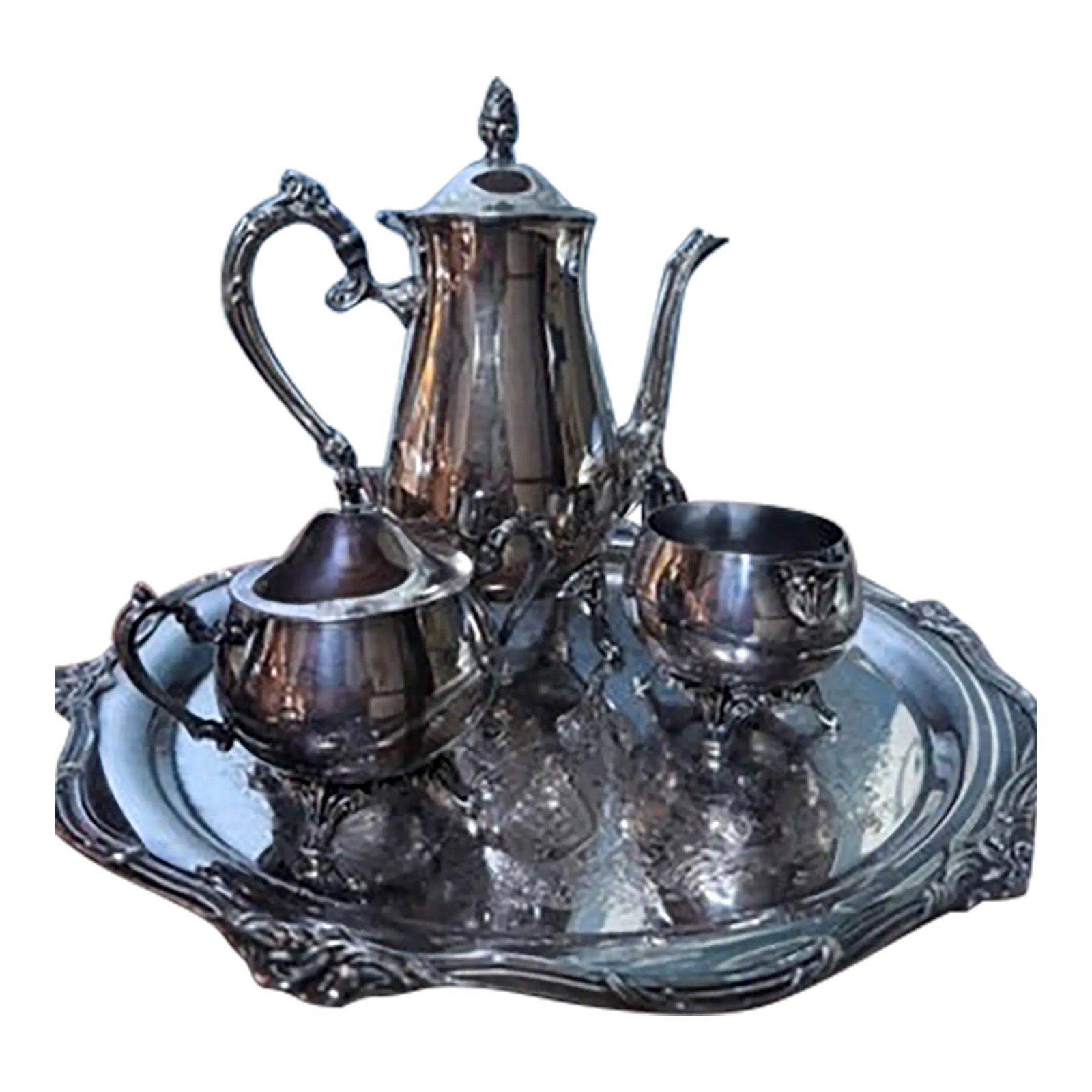 Vintage Oneida 4 Piece Silver Tea/Coffee Set (1 of 9)