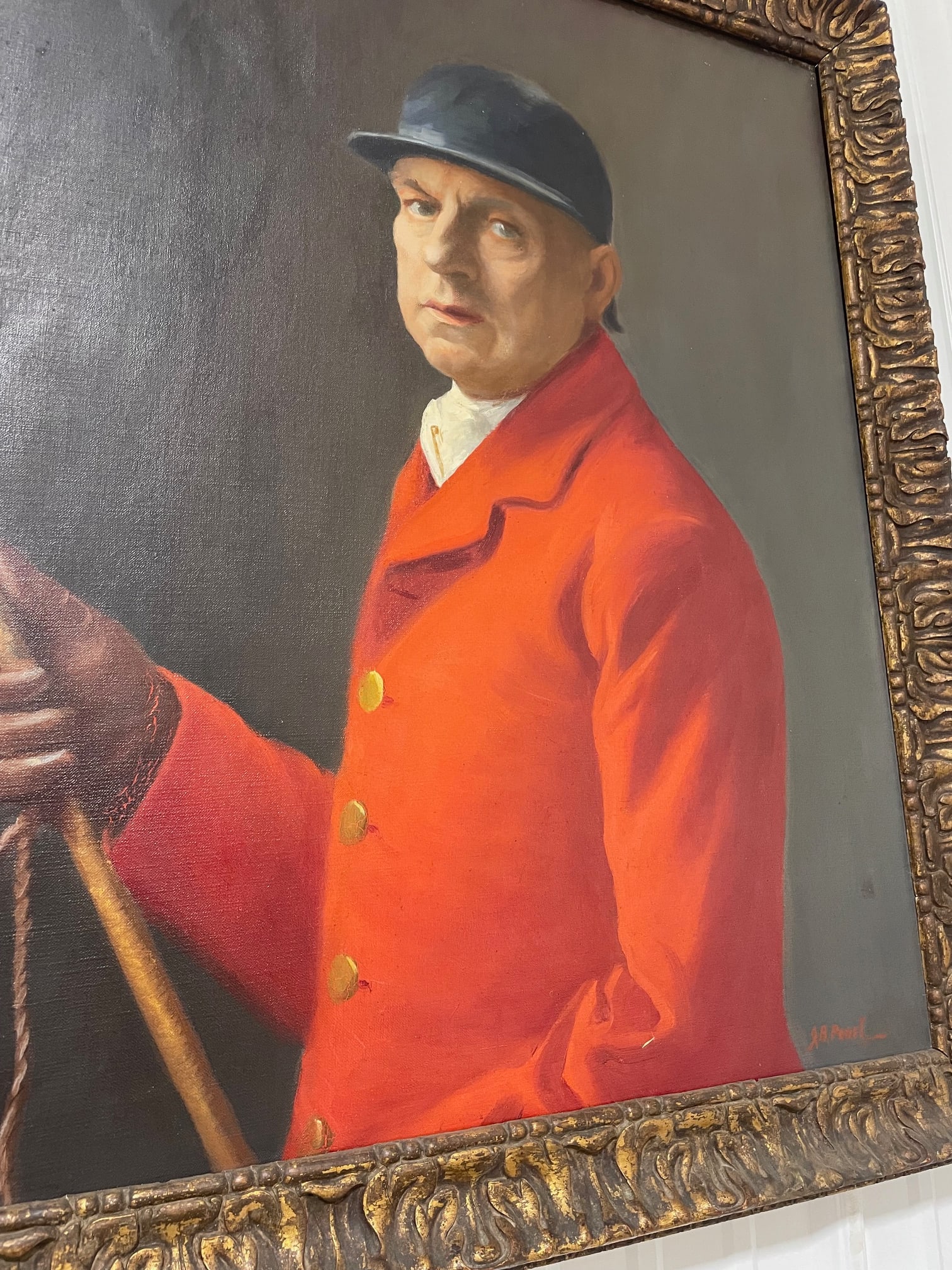 Early 20th Century Equestrian Themed Portrait, Oil-on-Canvas - 2