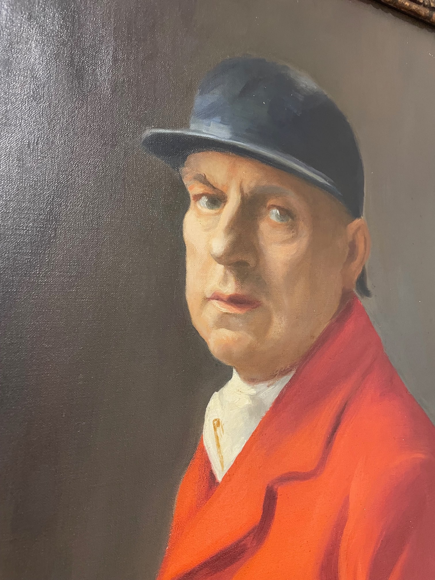Early 20th Century Equestrian Themed Portrait, Oil-on-Canvas - 3