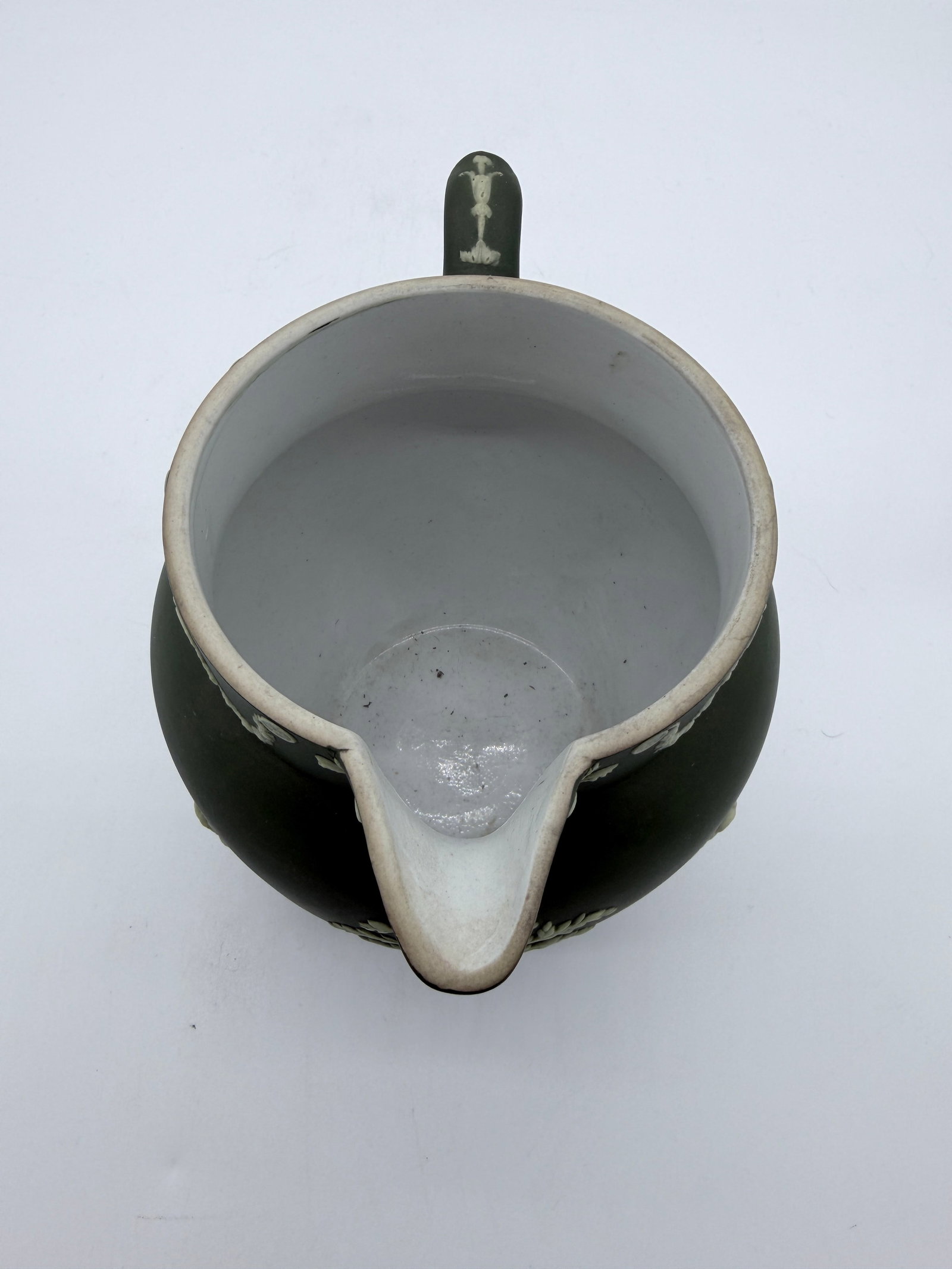 Antique Olive Green Wedgwood Jasperware Pitcher England, Circa 1891–1908 - 8
