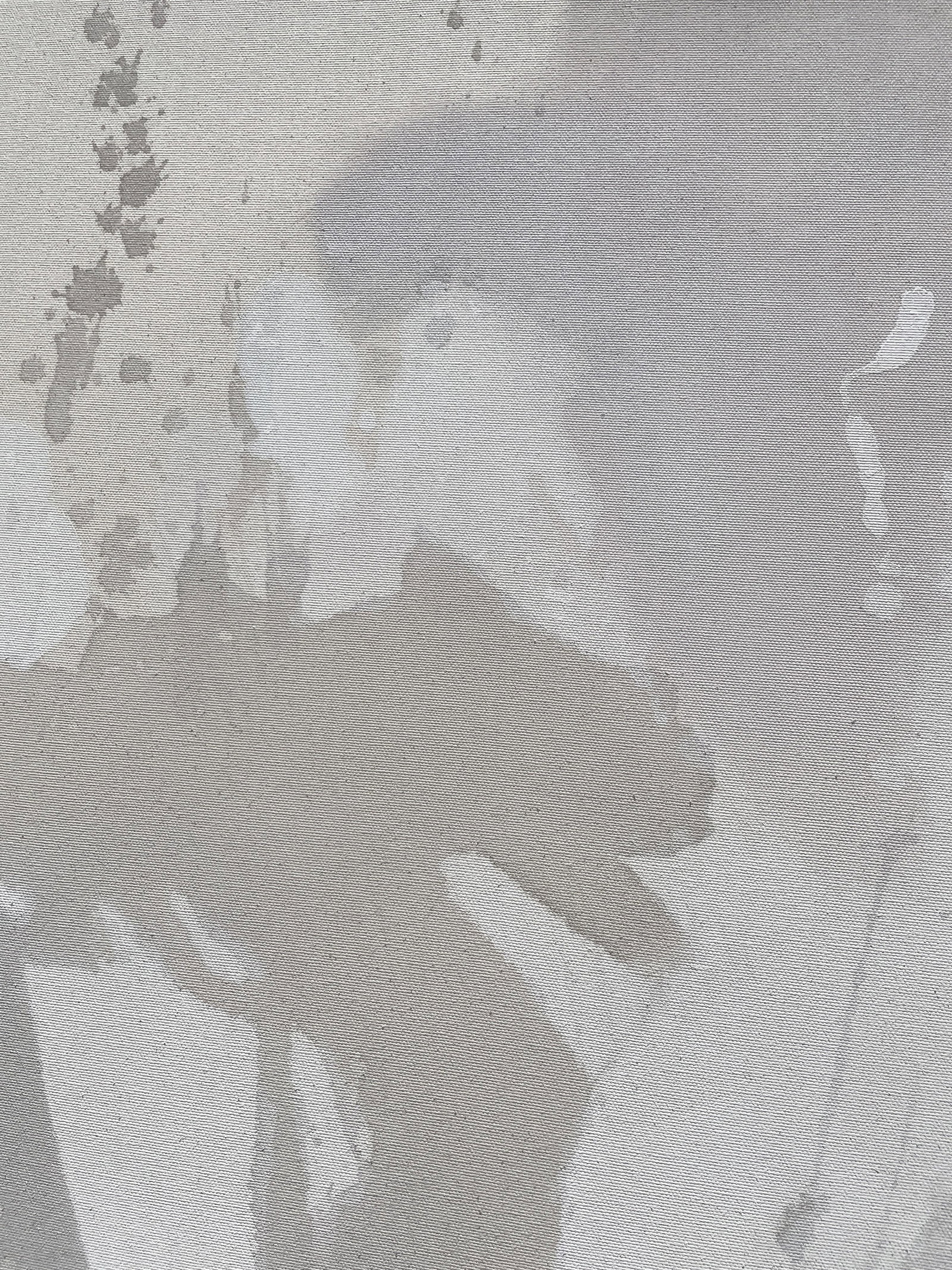 Original Contemporary Abstract Painting in Muted Taupe, Chalky White, and Soft Lilac by American Lyr - 4