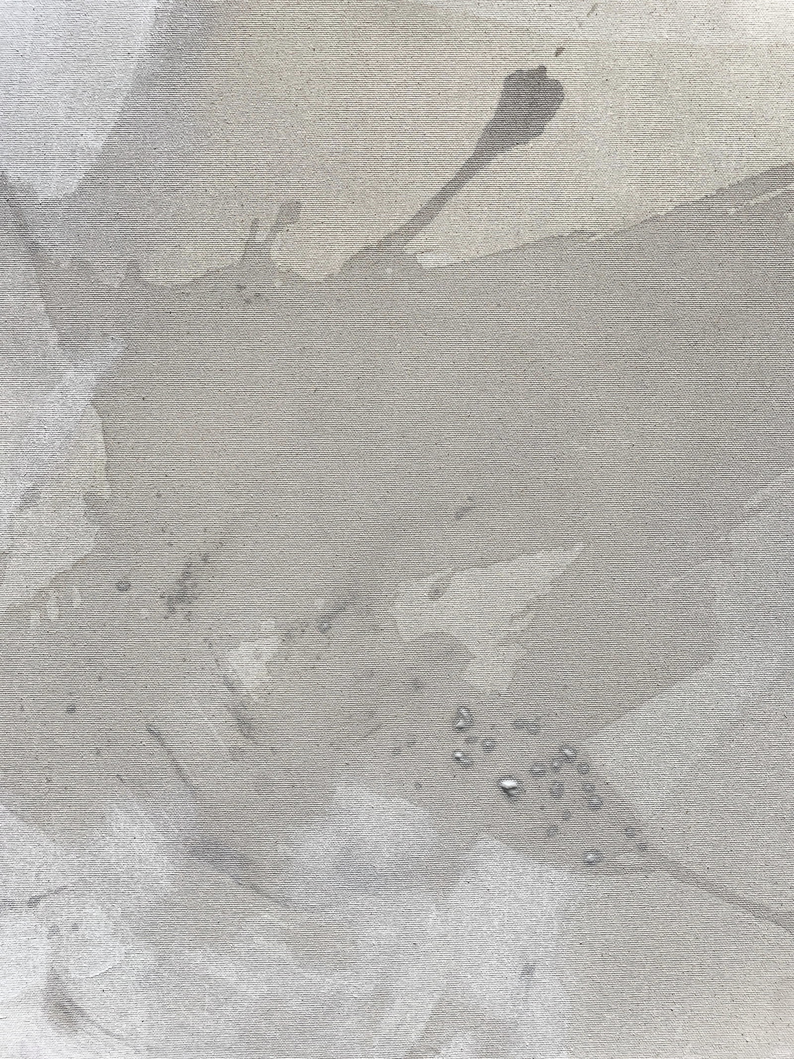 Original Contemporary Abstract Painting in Muted Taupe, Chalky White, and Soft Lilac by American Lyr - 5