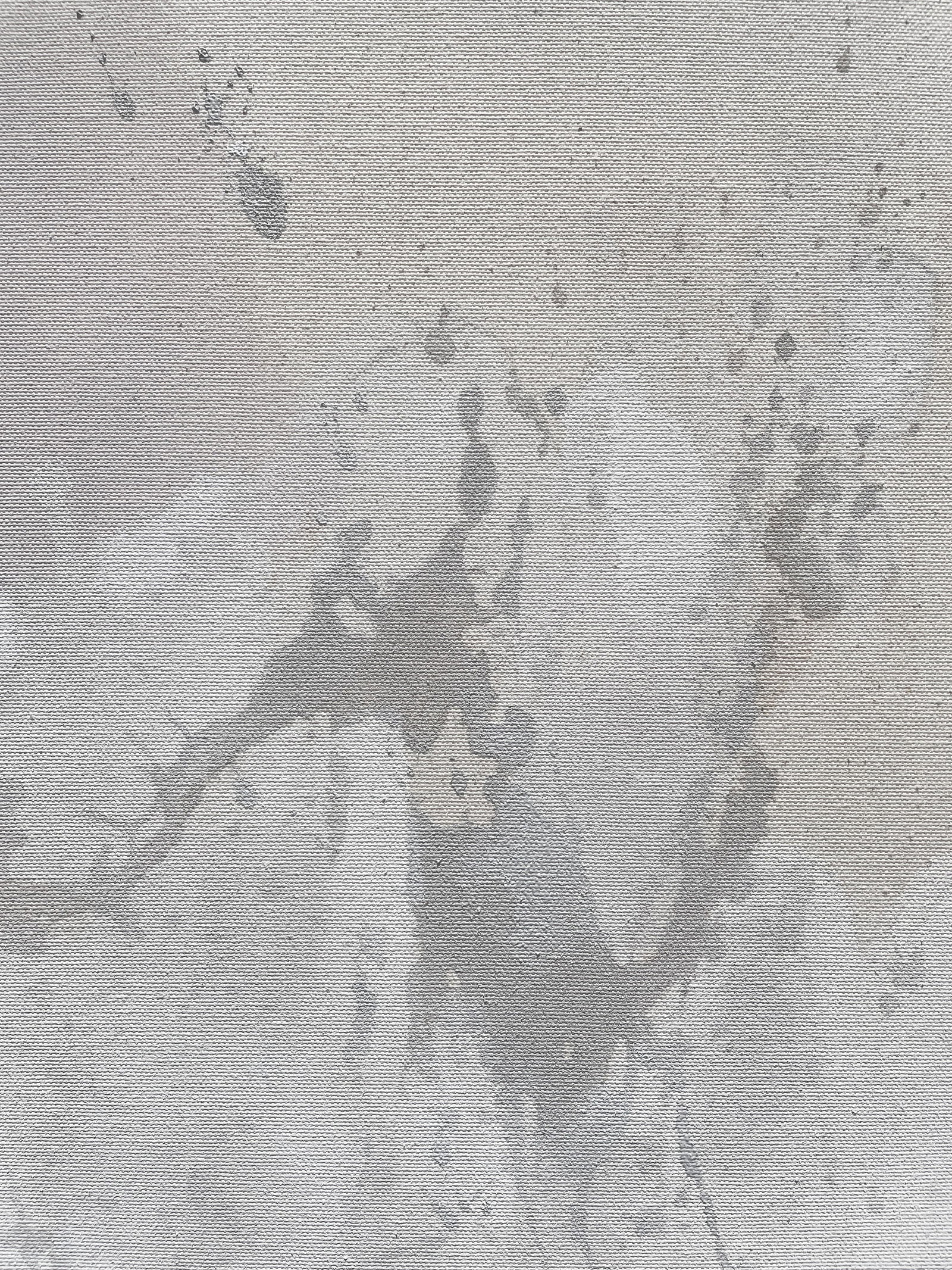 Original Contemporary Abstract Painting in Muted Taupe, Chalky White, and Soft Lilac by American Lyr - 7