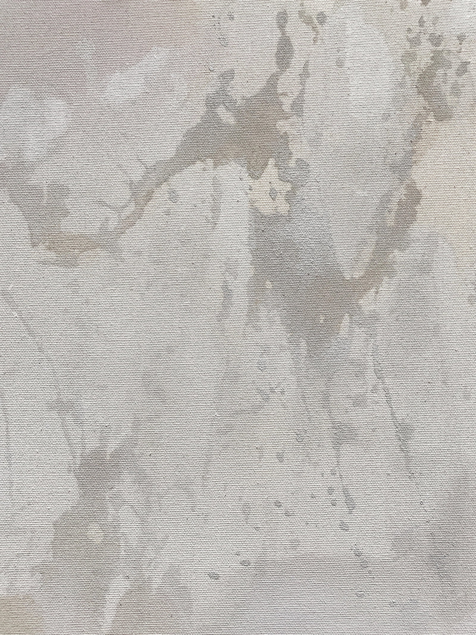 Original Contemporary Abstract Painting in Muted Taupe, Chalky White, and Soft Lilac by American Lyr - 8