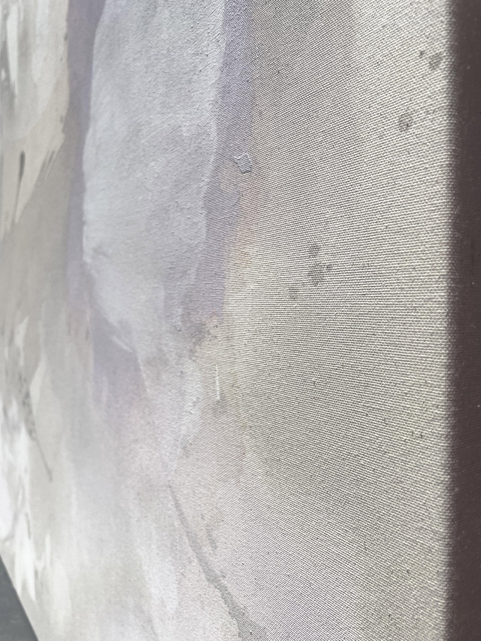 Original Contemporary Abstract Painting in Muted Taupe, Chalky White, and Soft Lilac by American Lyr - 9