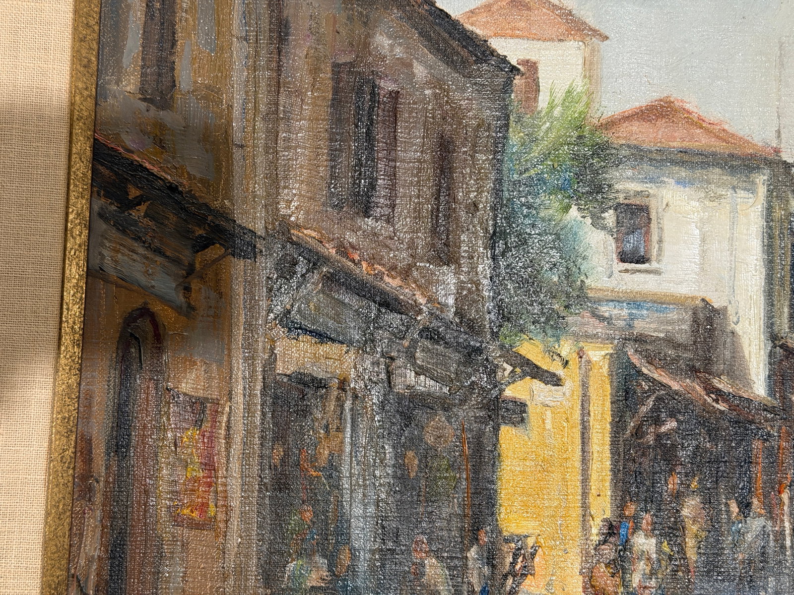 1960s Antonis L. Karafyllakis - Mediterranean Street Scene, Oil on Canvas - 7
