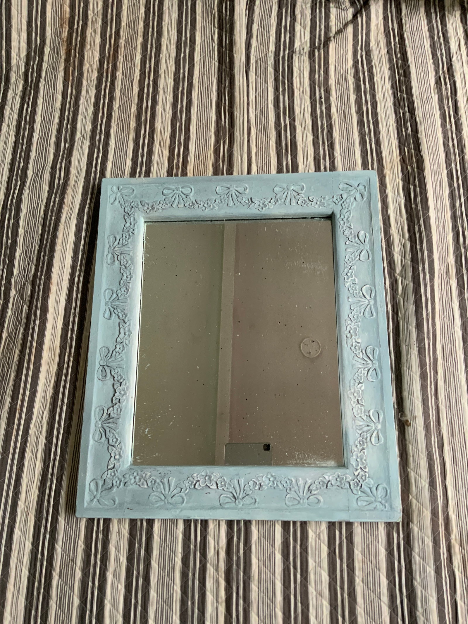 Mid 19th Century Swedish Mirror With Floral and Swag Carved Frame - 2
