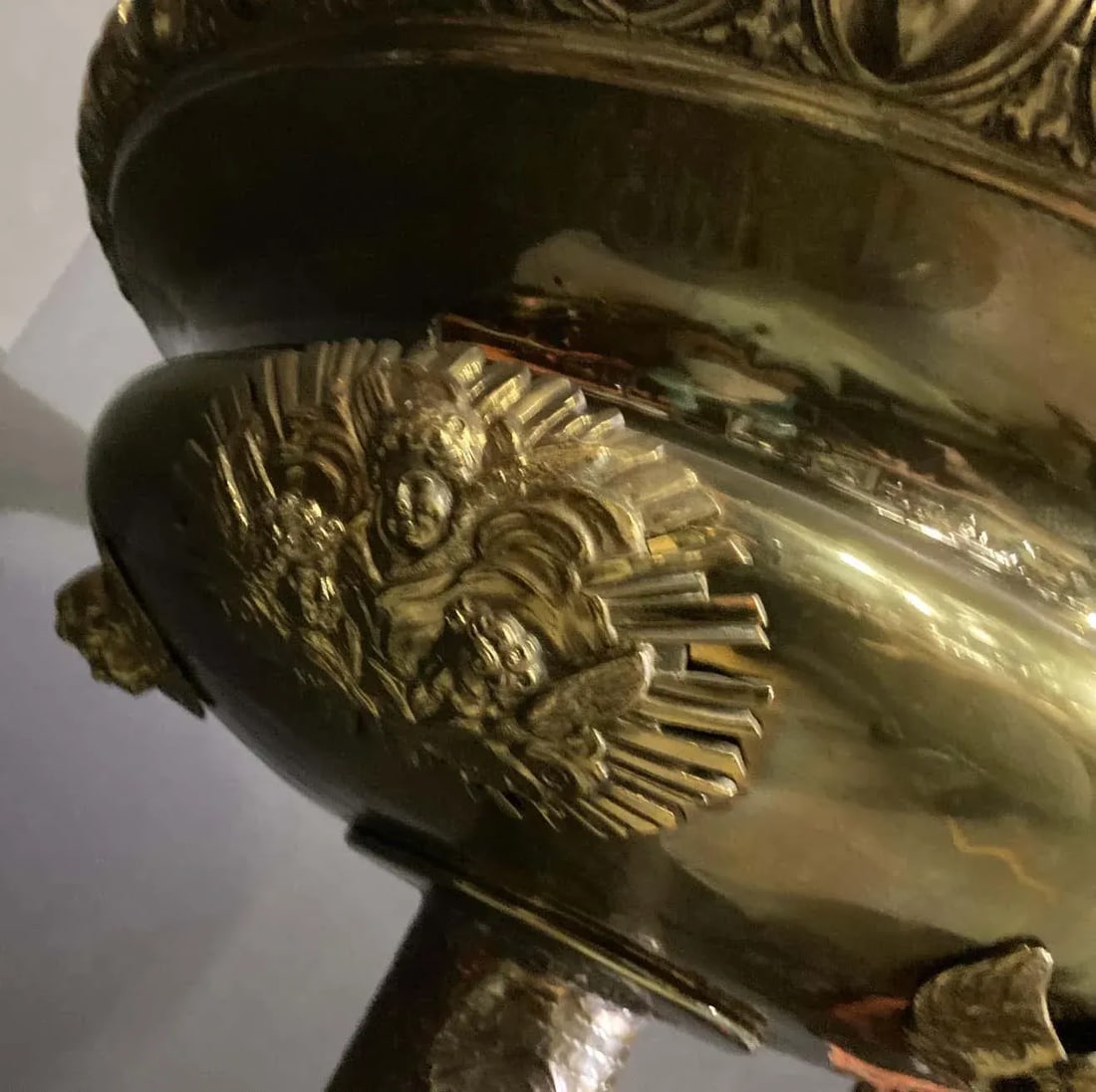 Islamic Arabian Moorish Brass Jardiniere on Stand - 3