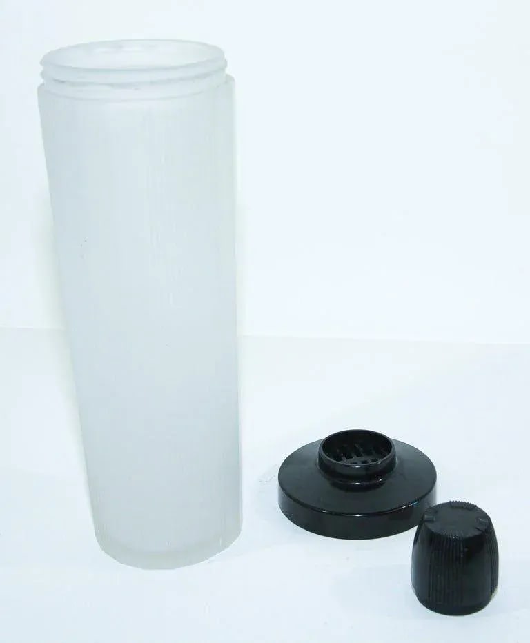Circa 1930 Art Deco Frosted Glass and Bakelite Empire Cocktail Shaker - 5
