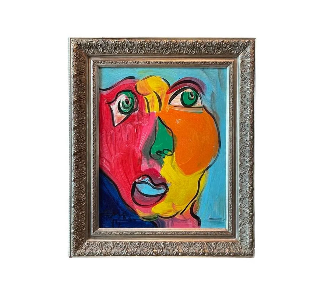 Andy Warhol by Artist Peter Keil Original Titled Painting Framed - 7