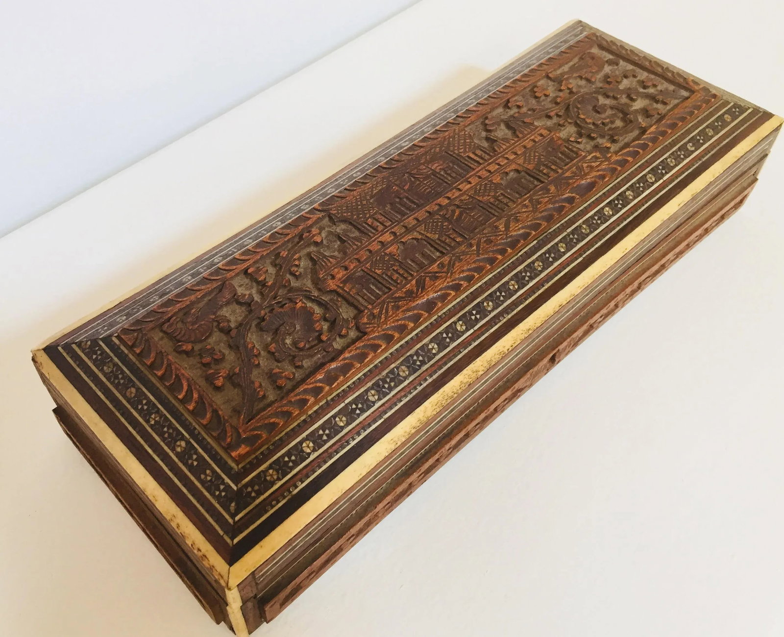 Antique Anglo Indian Mother of Pearl Inlay Box - 6