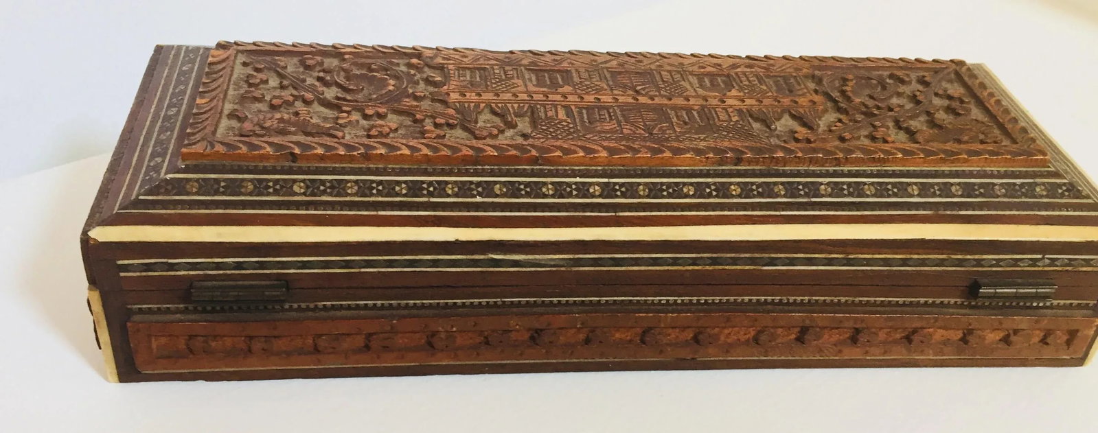 Antique Anglo Indian Mother of Pearl Inlay Box - 9