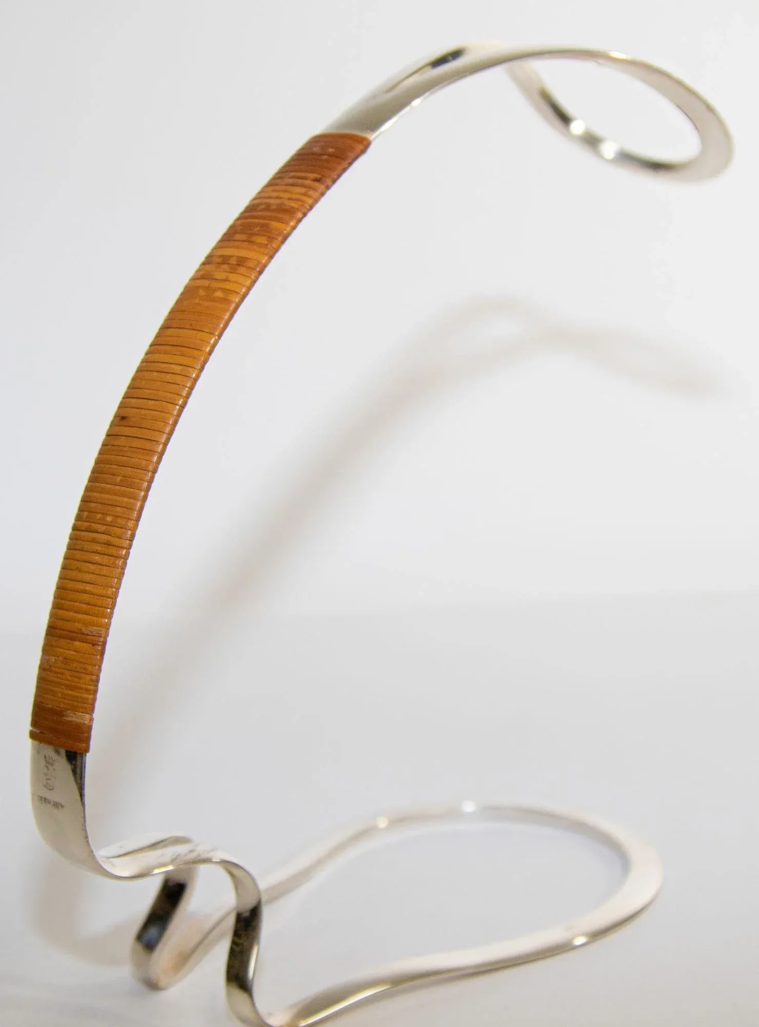 Vintage Silver-Plate and Cane Wine Bottle Holder by Eisenberg Lozano 1960 - 4