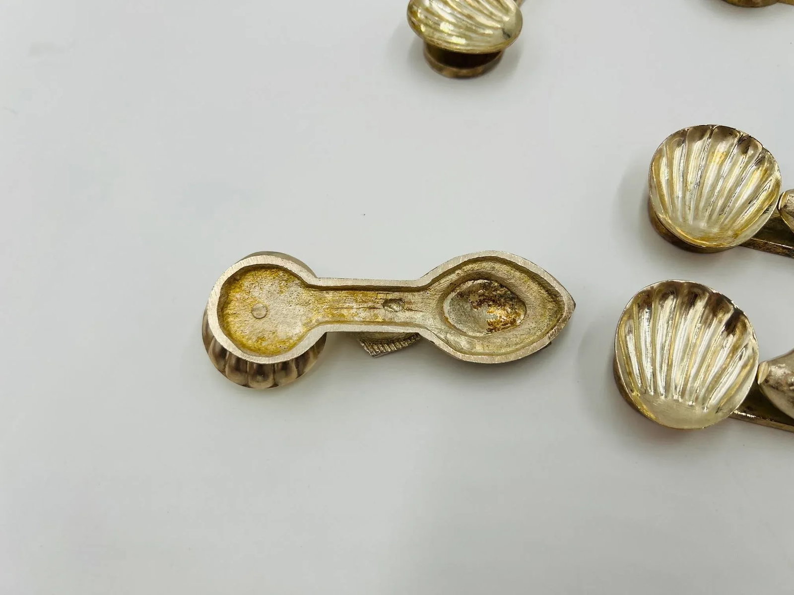 Set of 12, Buccellati Style Italian Silvered Fish / Shell Form Individual Salts - 6