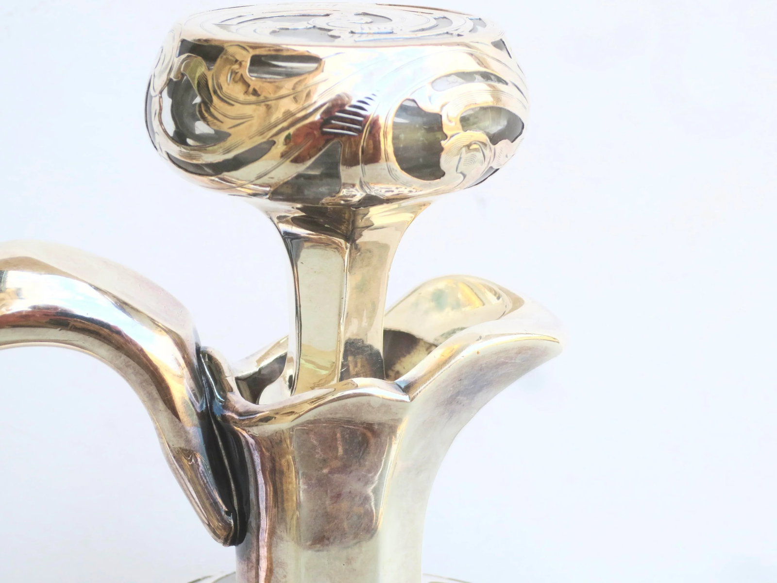 Antique Alvin Silver Overlay Decanter Circa 1890 - 2