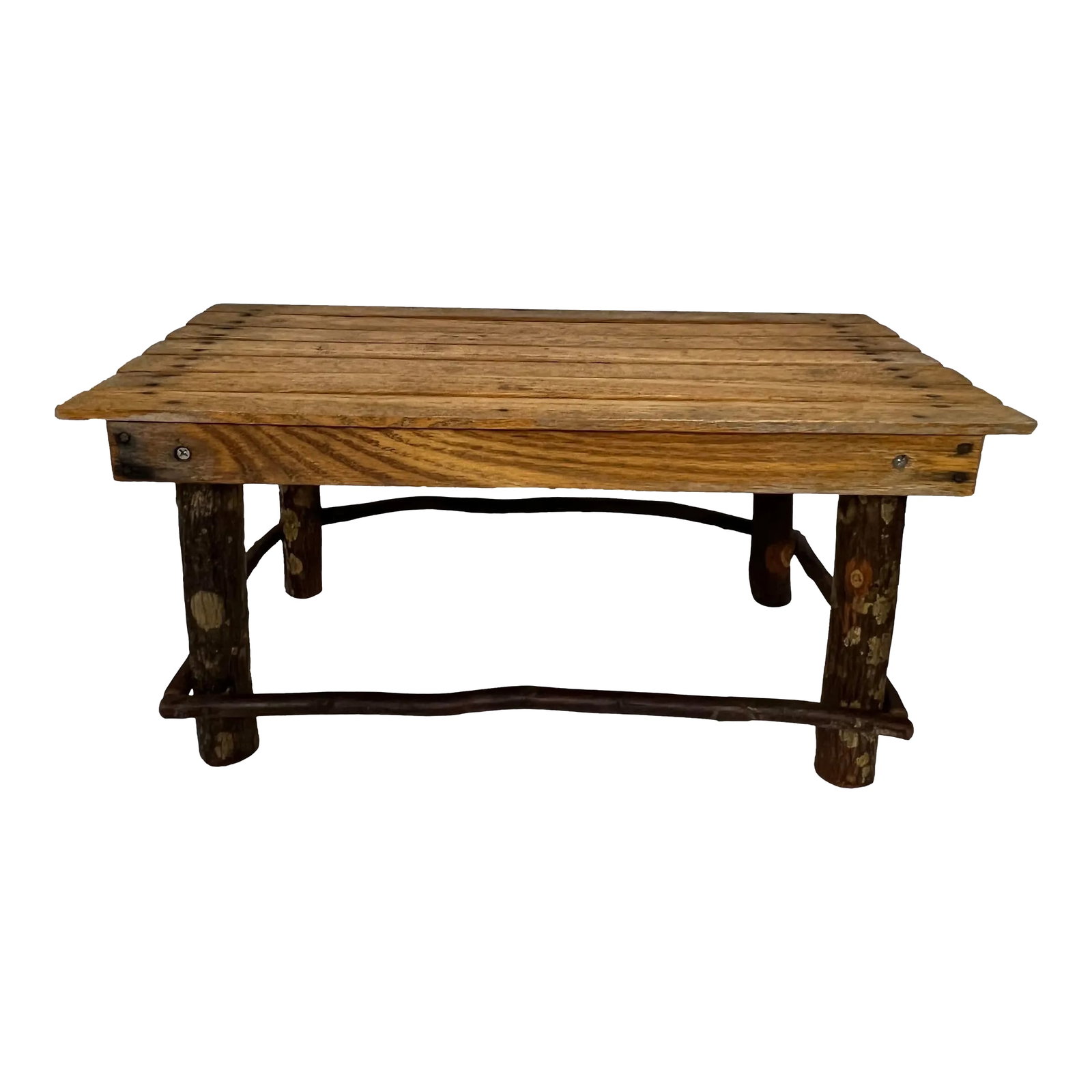 Handmade Rustic Farmhouse, French Country Wood Slat Garden Plant Bench or Footstool (1 of 6)