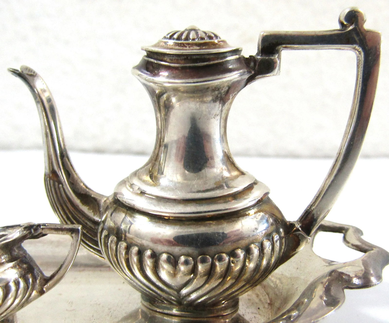 1930s English Art Deco Sterling Silver Miniature Coffee Tea Service- 5 Pieces - 5