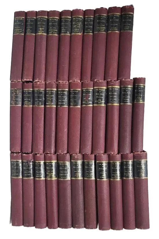 Antiquarian Book Set 32 Volumes the Novels of Balzac C1898 Le Library Edition. #635/1250 - English L - 2
