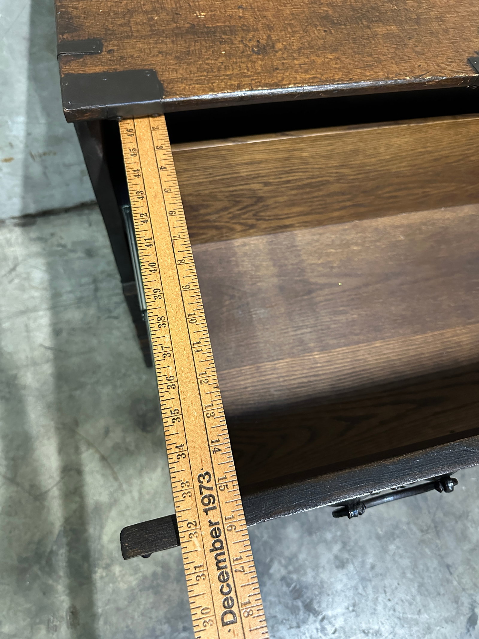 Antique Japanese Tansu Chest Two-Section Drawer Chest Iron Hardware - 11