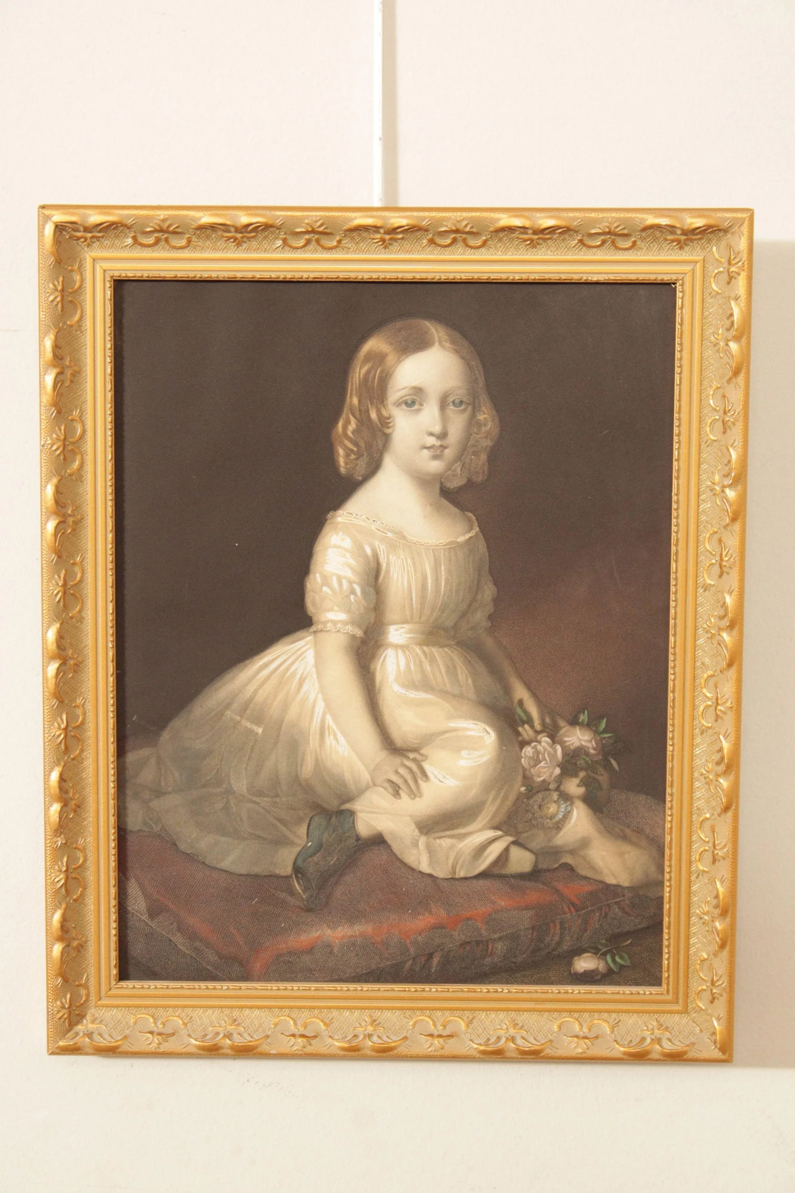 Victorian 'Rose de Maie' Young Girl Portrait Print, Custom Framed - 2