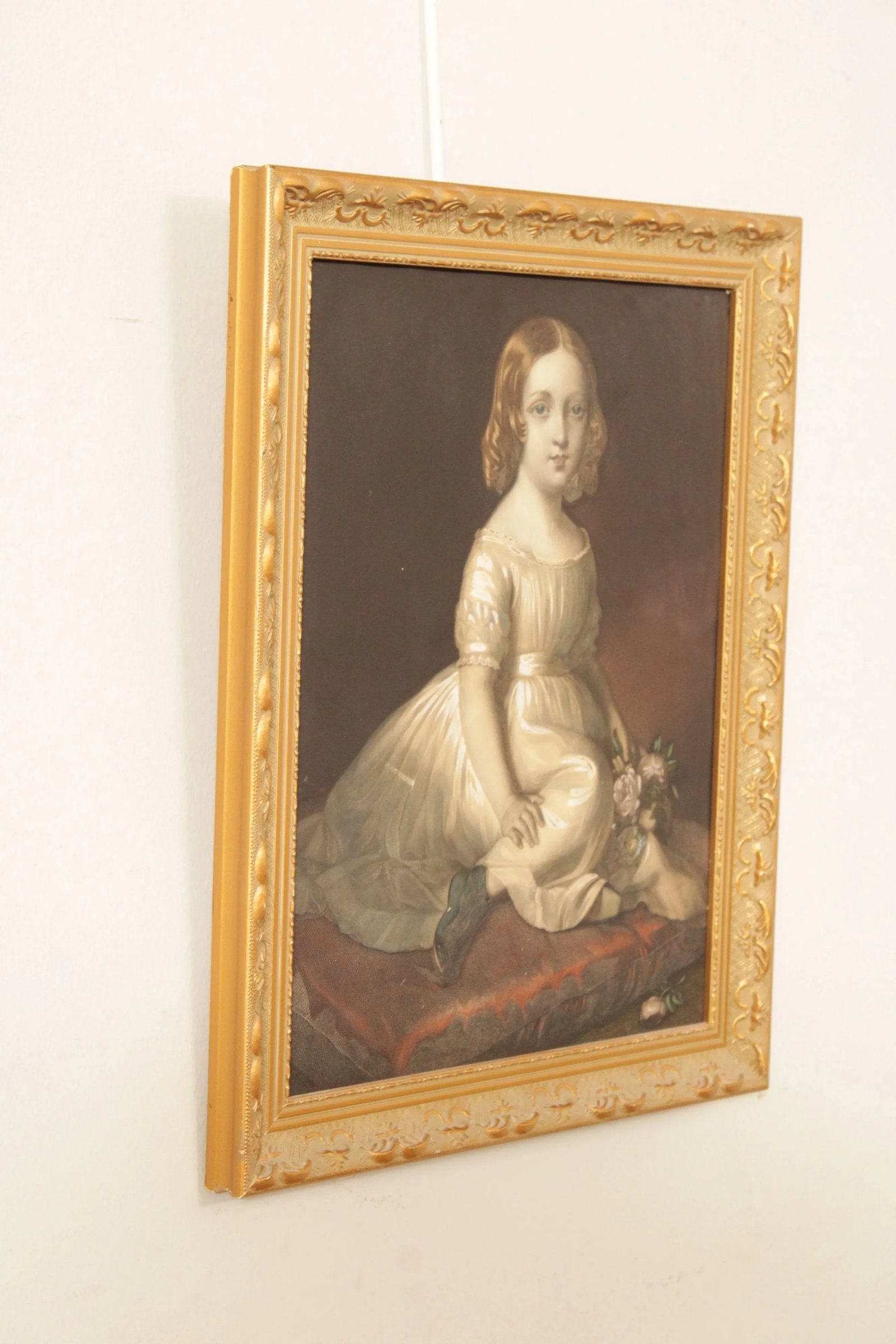 Victorian 'Rose de Maie' Young Girl Portrait Print, Custom Framed - 3