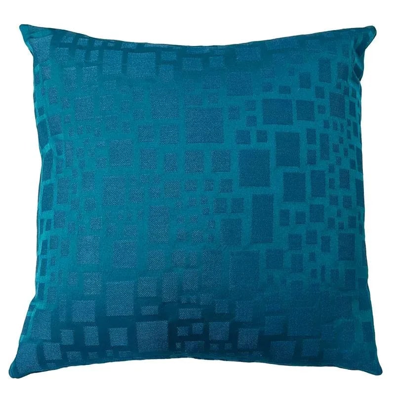 British Modern Chenille Blue Royal Square Pillows by Arlene Angard, Set of 2 - 7