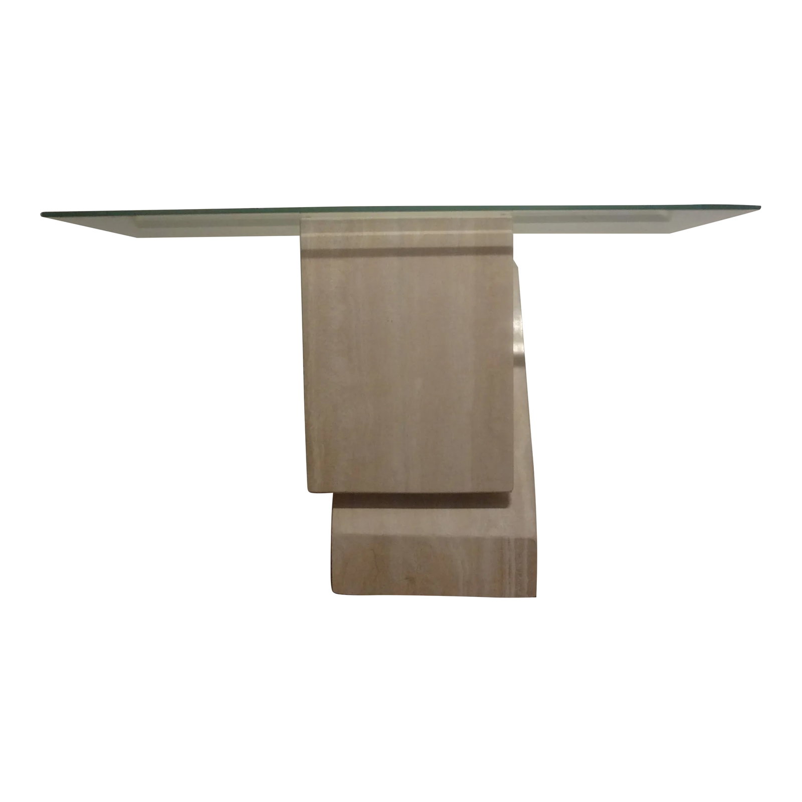 1970s Italian Postmodern Travertine Console Attributed to Angelo Mangiarotti - 2