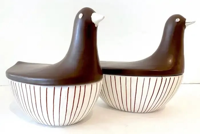 Mid 20th Century Italian Mid-Century Porcelain Figural Dove Boxes, Circa 1960s - a Pair - 4