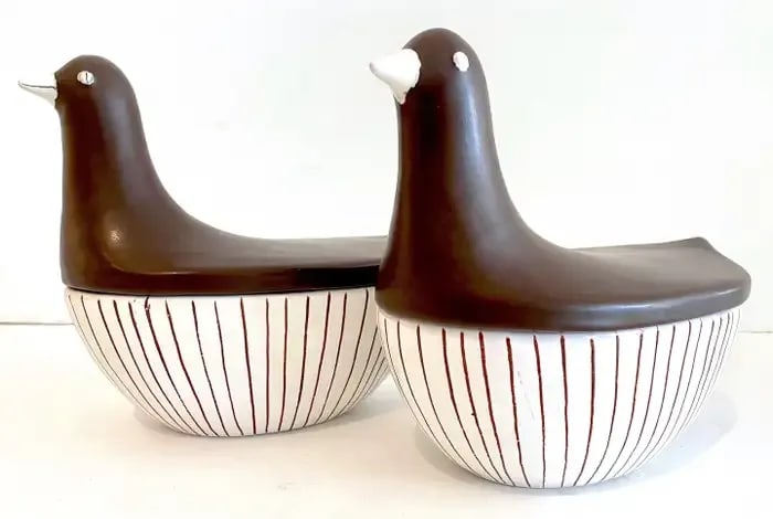 Mid 20th Century Italian Mid-Century Porcelain Figural Dove Boxes, Circa 1960s - a Pair - 7