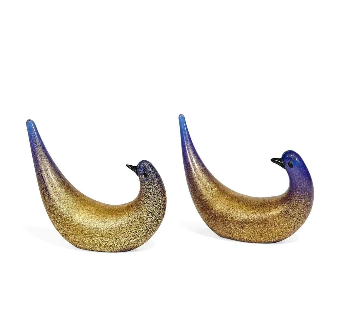 Dino Martens for Vetreria Aureliano Toso, Golden Dove a Pair, Murano, Italy, 1940s - 2