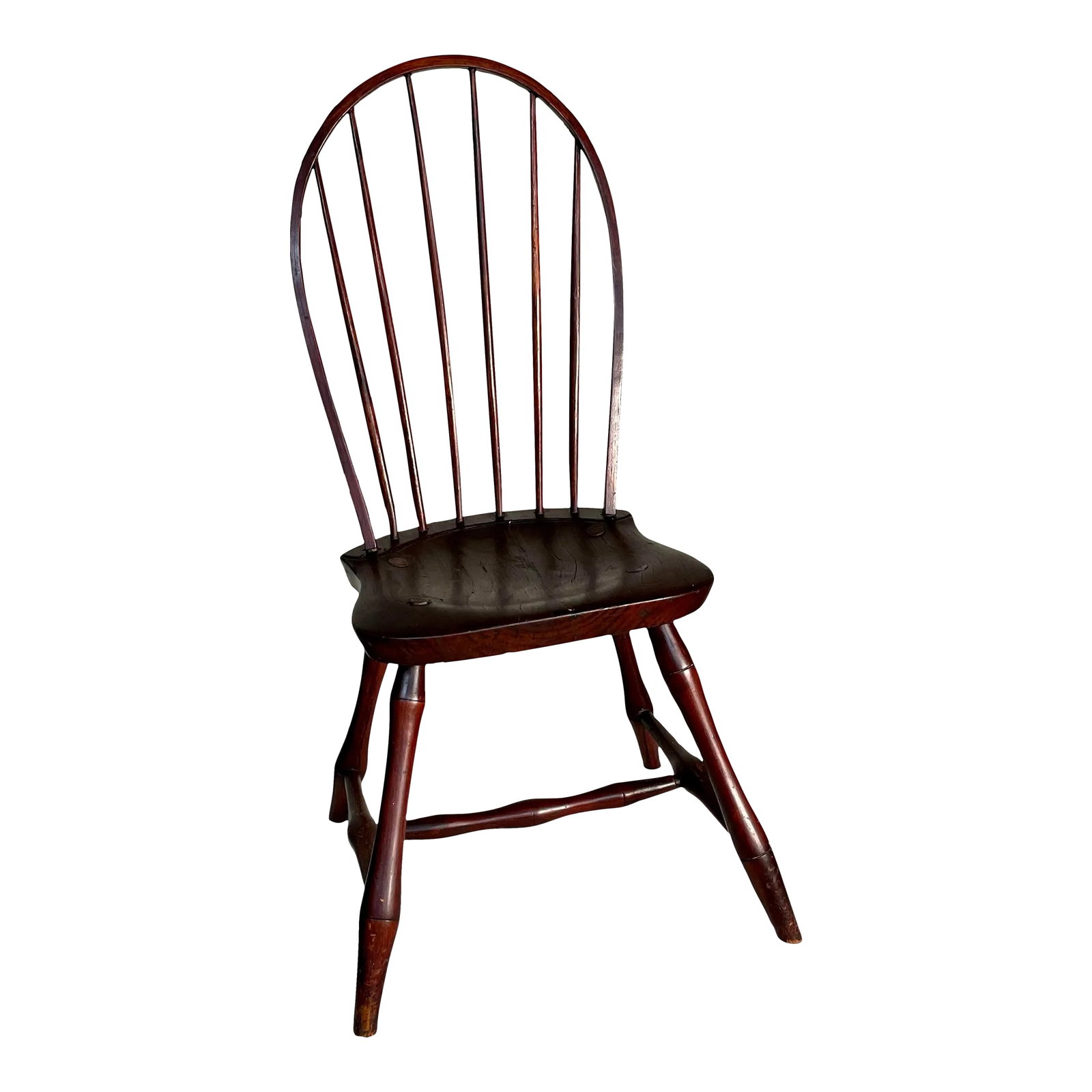 Antique Bow Back Windsor Chair: This is an antique, 19th century, hoop back windsor chair. It came out of Lancaster county Pa and probably spent most of its life on an Amish farm. It has a nice patina and the alligatoring in the