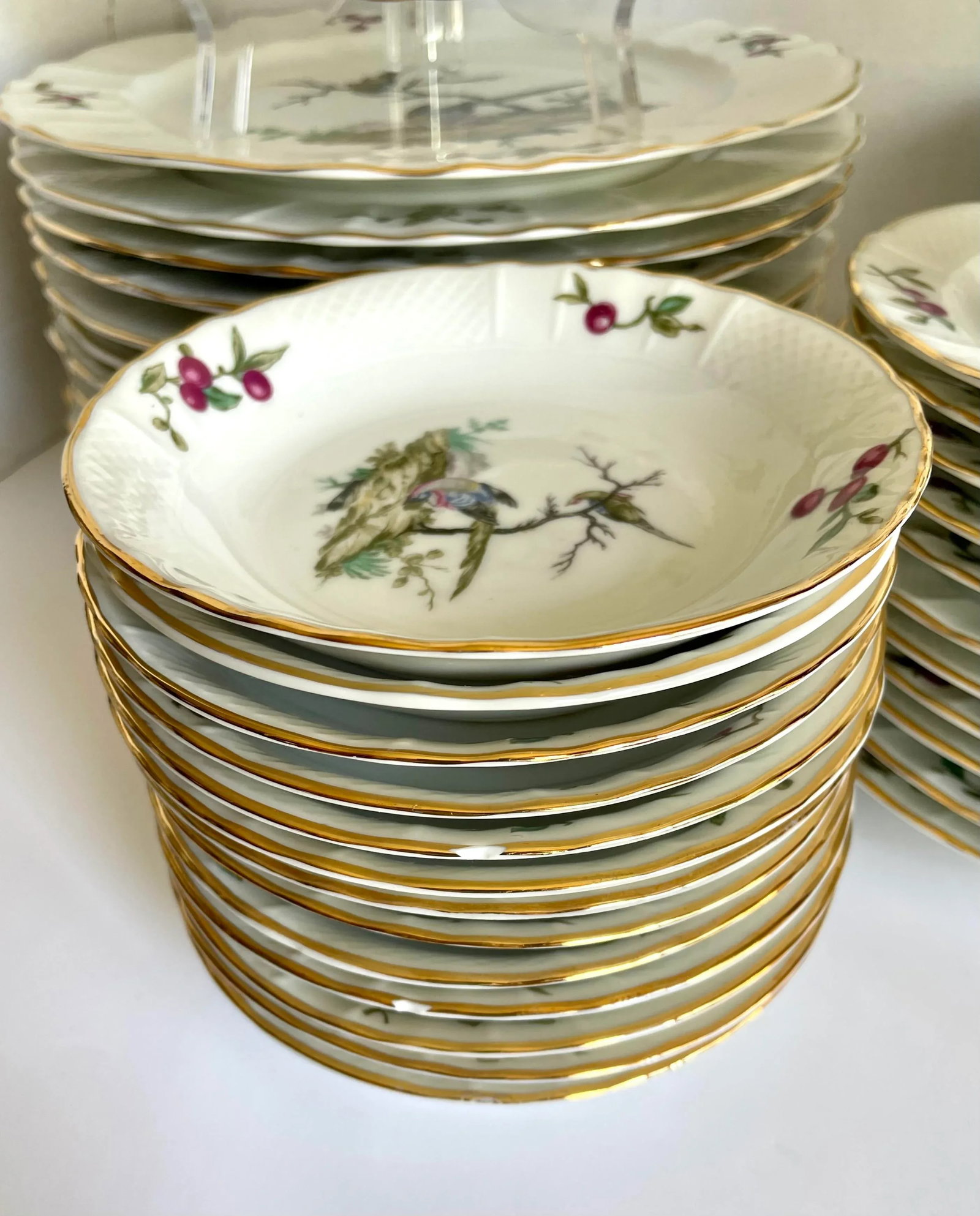 103 Piece Set French Limoges "Mennecy" China Dinnerware by Bernardaud - 10