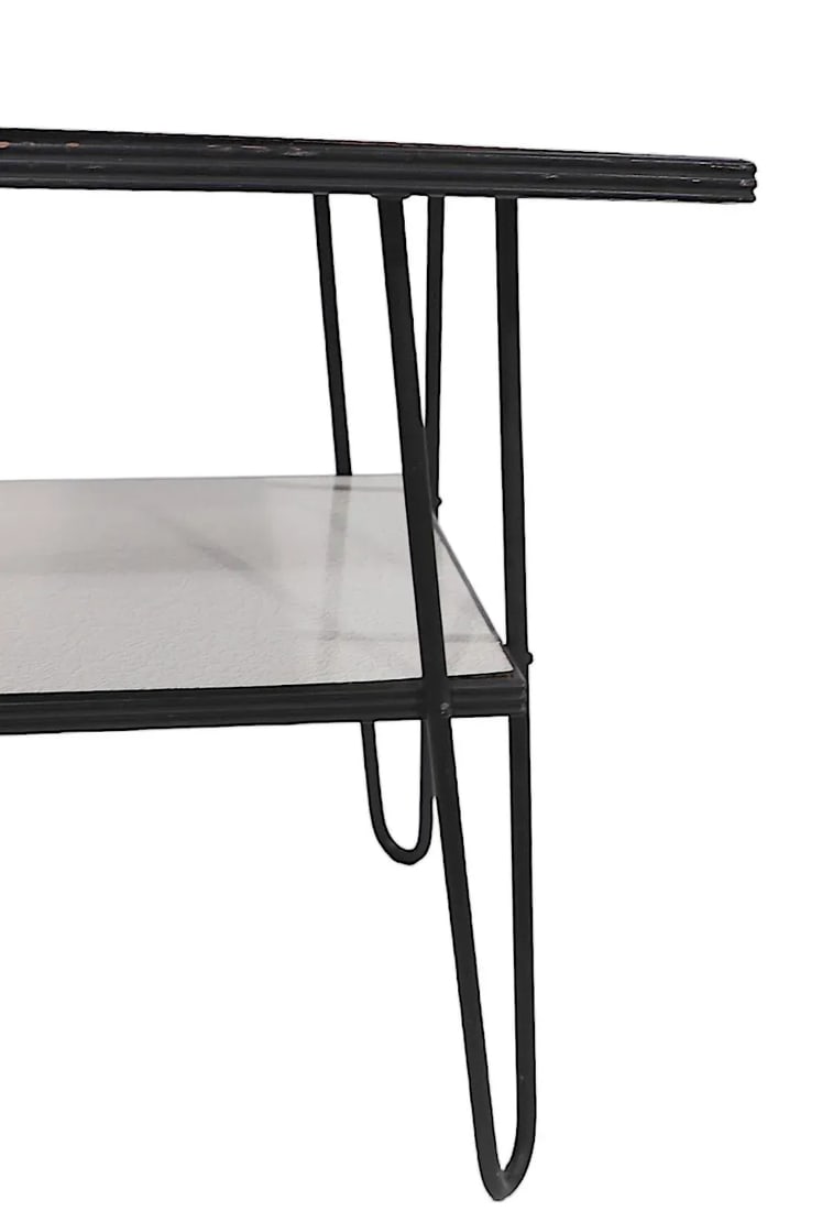 Mid Century Two Tier Hairpin Leg Side End Table With Formica Tops - 3