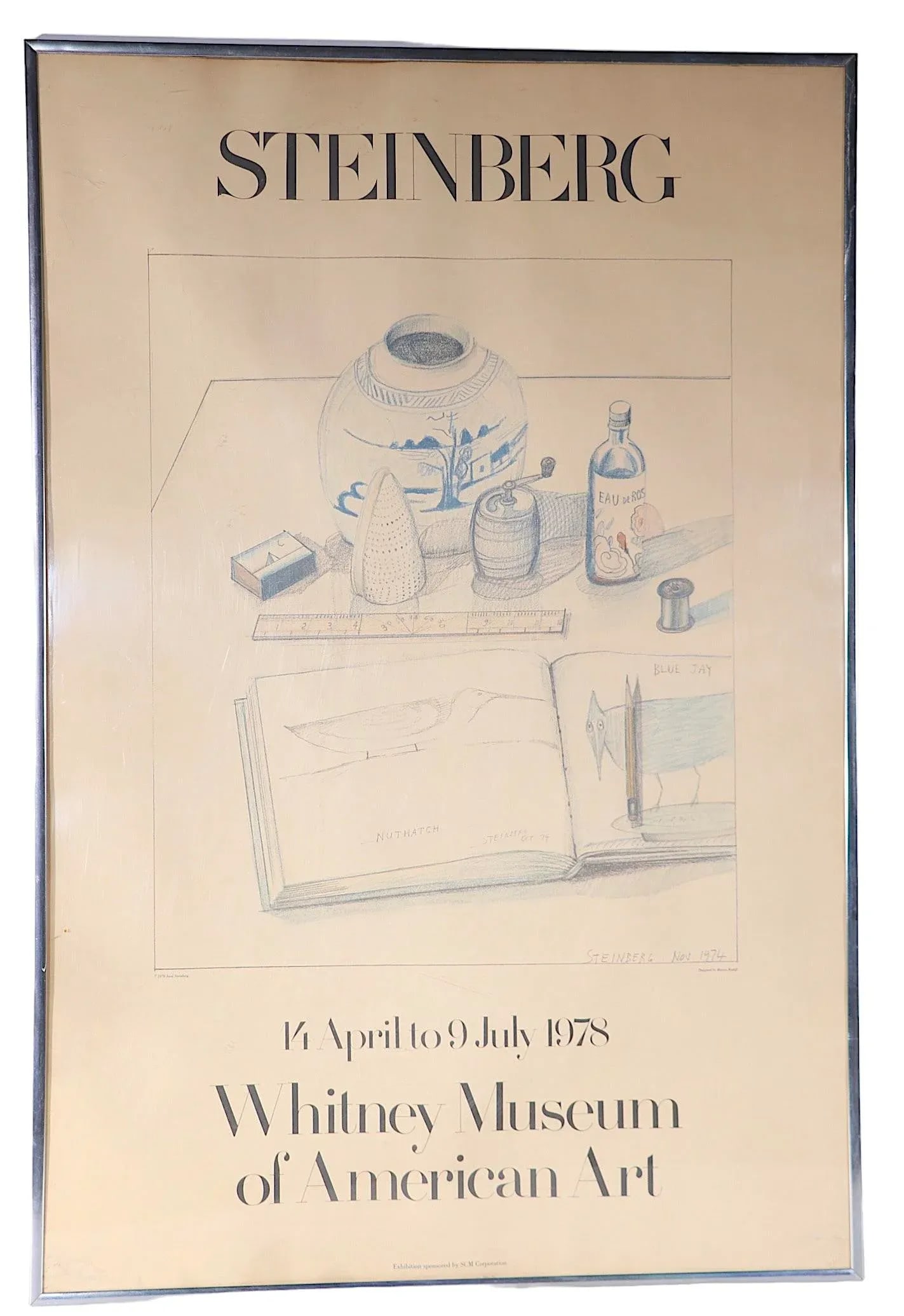 Original Framed Steinberg Whitney Museum Poster C 1978 - 4
