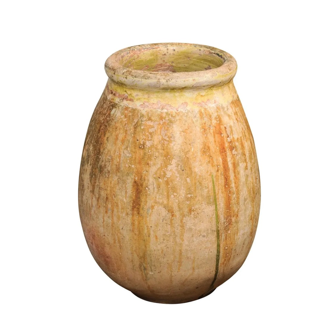 Large Size French Provincial 19th Century Glazed Terracotta Biot Olive Oil Jar - 5