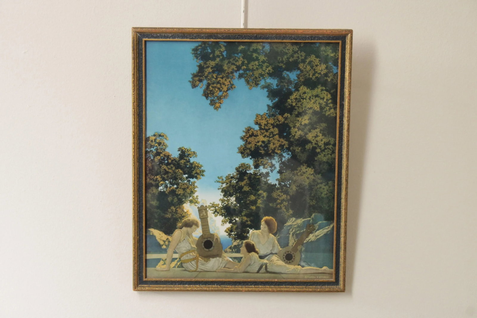 Early 20th Century Maxfield Parrish Arts & Crafts Framed 'The Lute Players' Print - 2