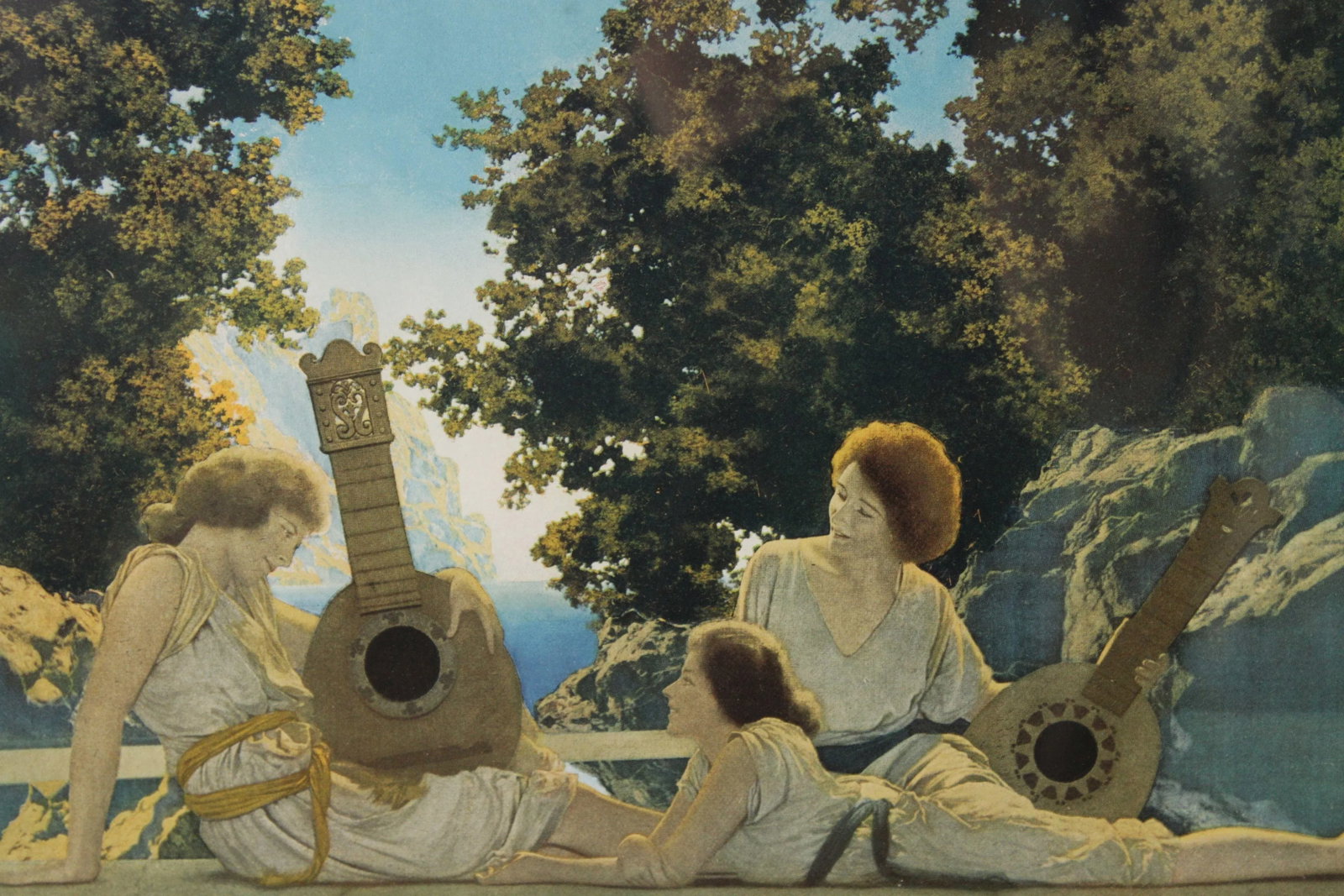 Early 20th Century Maxfield Parrish Arts & Crafts Framed 'The Lute Players' Print - 8