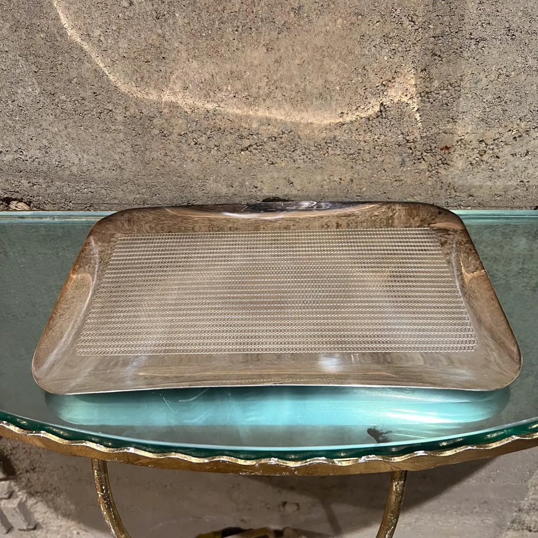 WMF Ikora S Collection Tray, Textured Silver Platter, Vintage 1970s - 5
