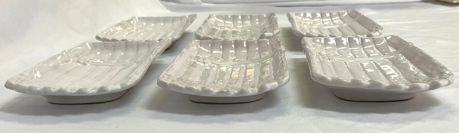 Vintage Majolica Ed Langbein Collectible Asparagus Dishes Made in Italy- Set of 6 - 3