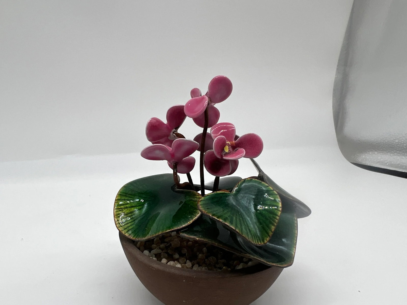 Petite Bovano of Cheshire Enamel Floral Decorative Planter Cyclamen Persicum - 2