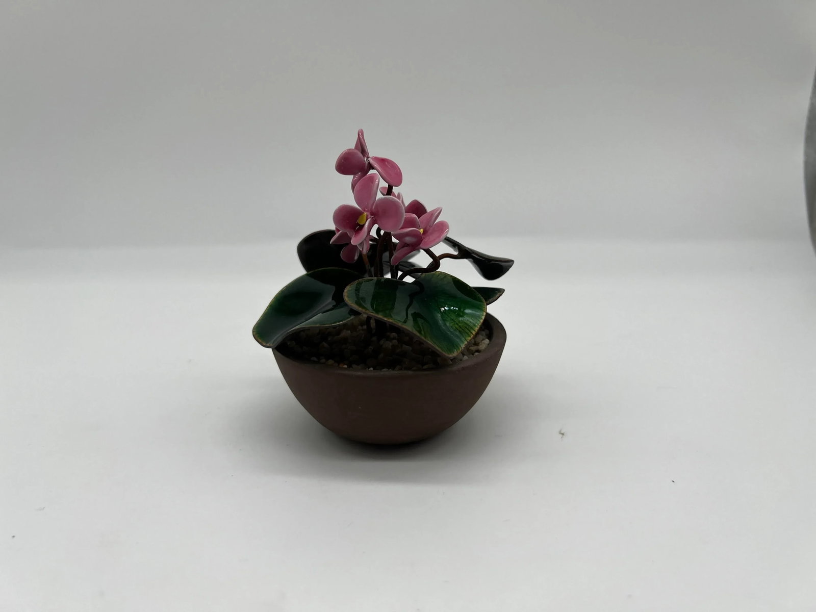 Petite Bovano of Cheshire Enamel Floral Decorative Planter Cyclamen Persicum - 5