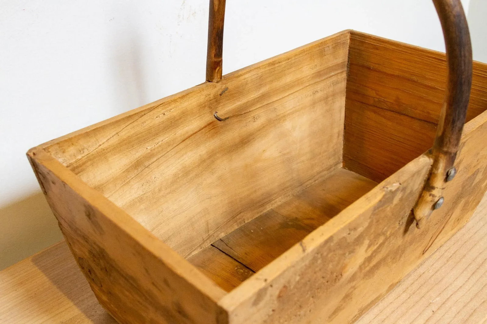 Antique English Wood Carrying Basket - 5