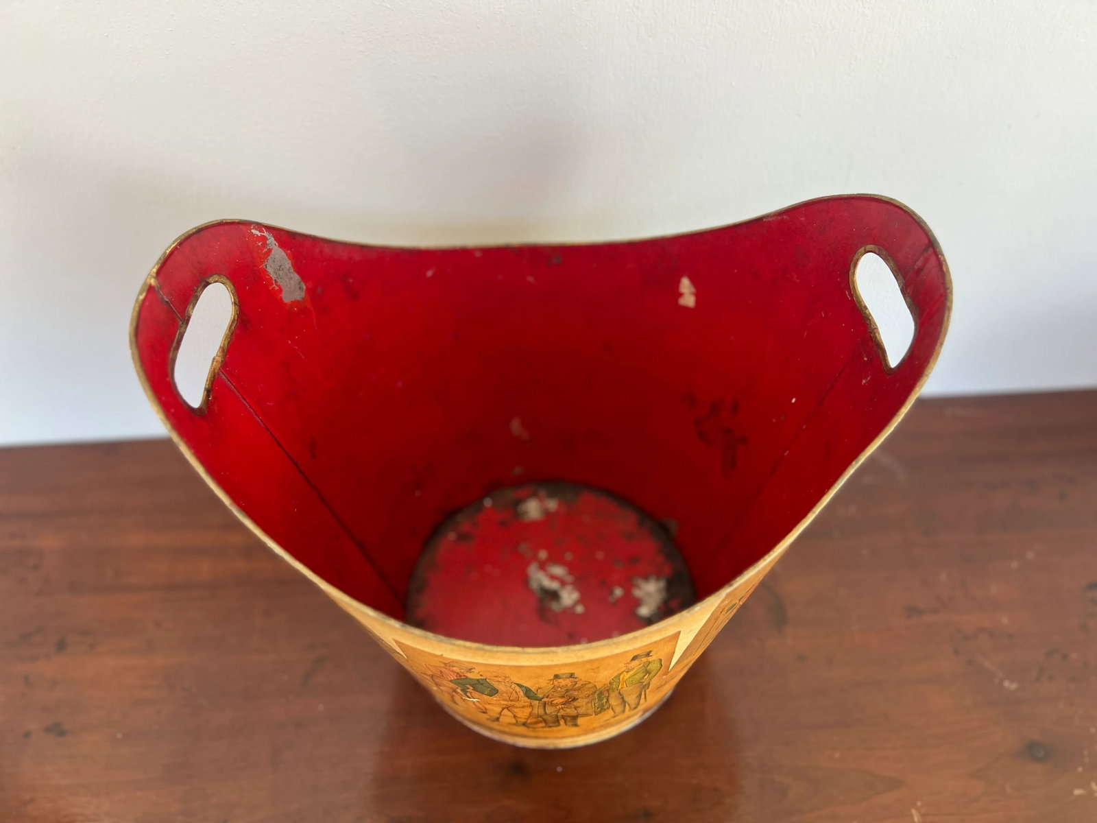 Vintage Mr Pickwick & His Friends Tole Bucket or Trash Can - 5