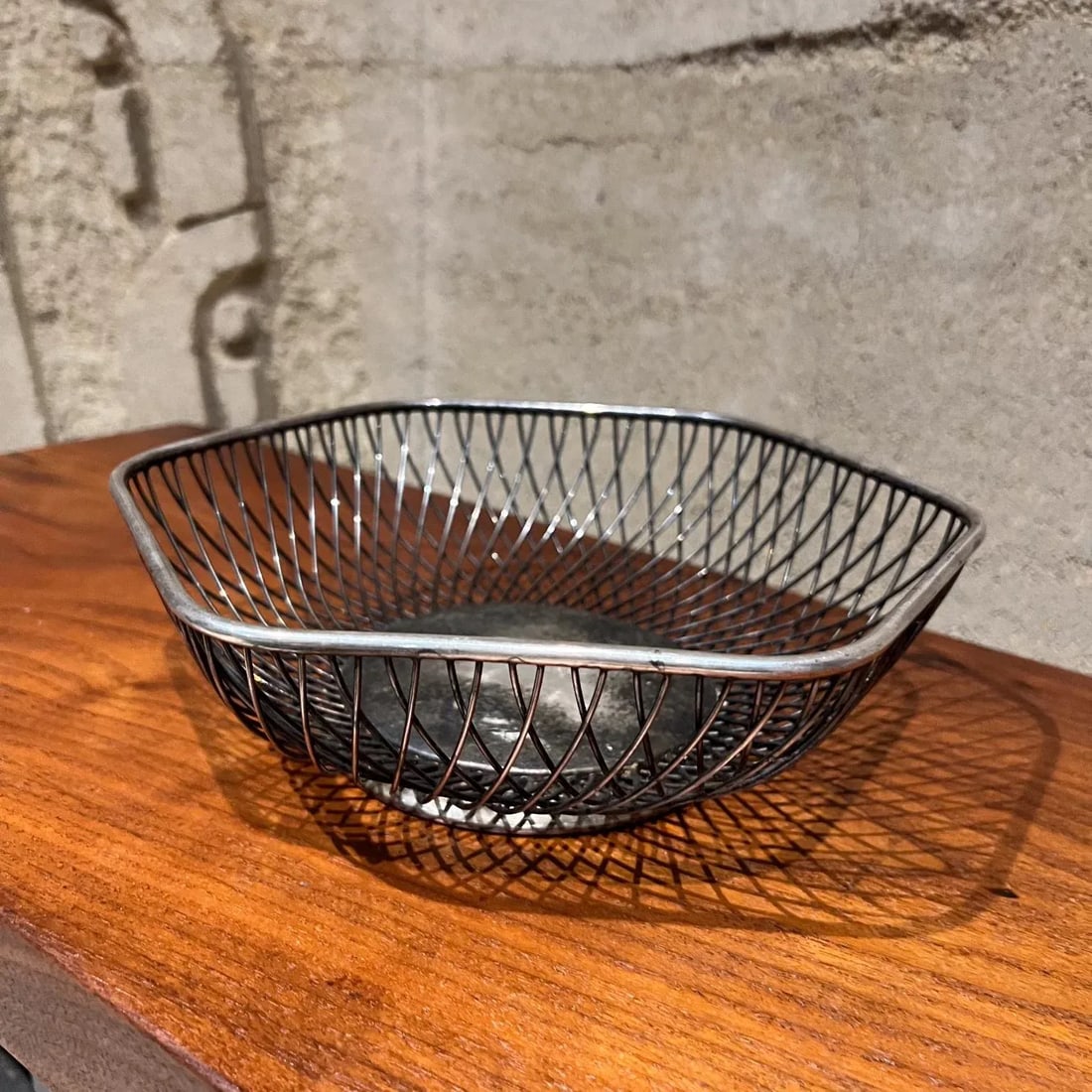 1960s Gorham Original Silver Bowl Wire Basket - 3