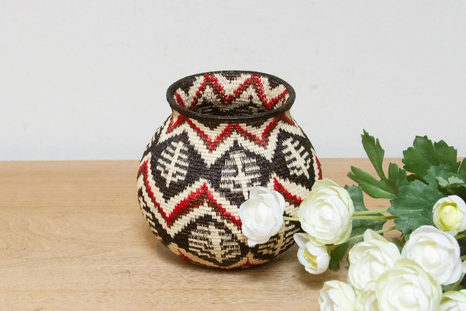 Black & Red Central American Embera Basket - 2