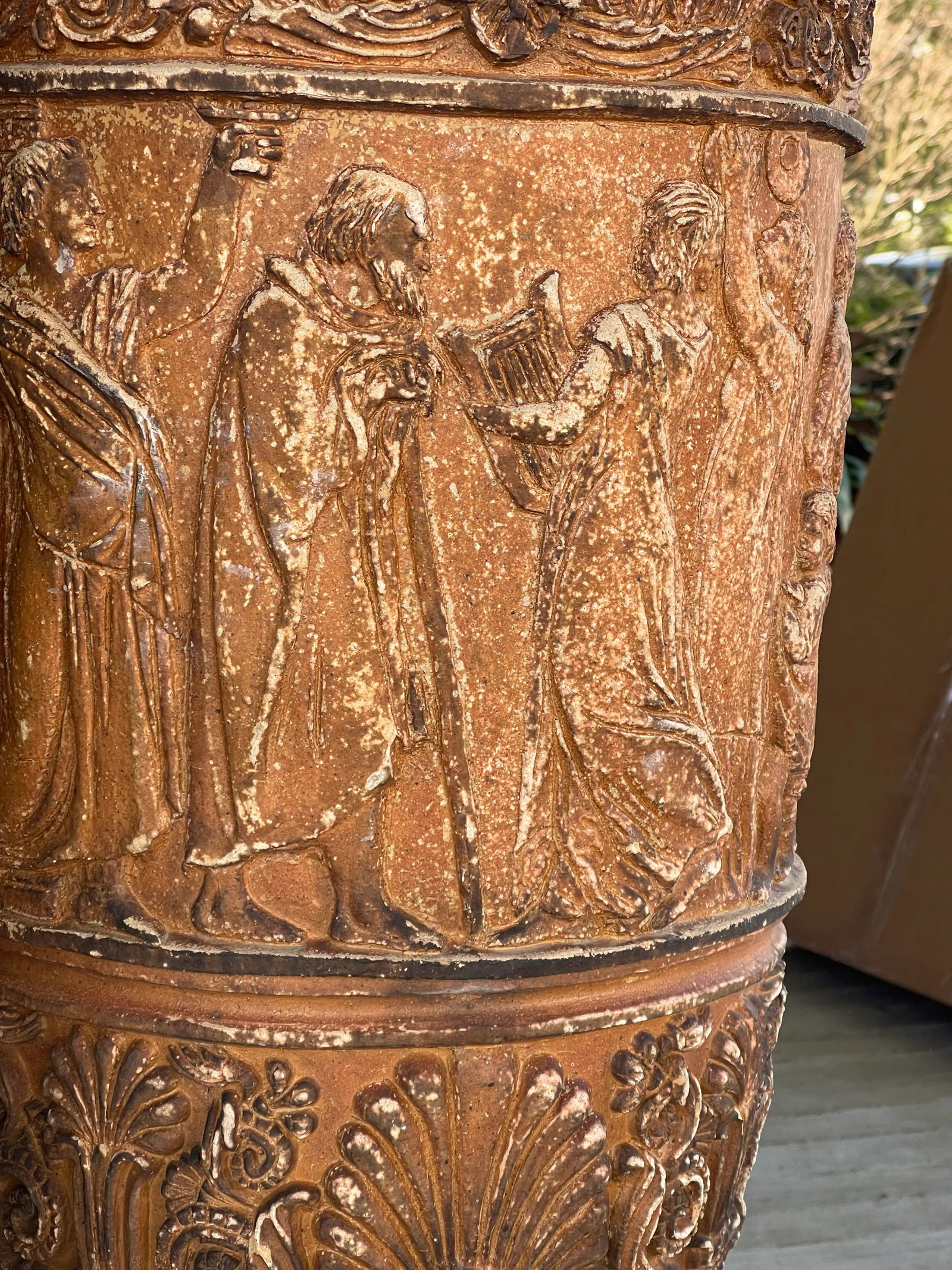Pair Late 19th Century Monumental Neoclassical Amphora Garden Urns - Set of 2 - 6