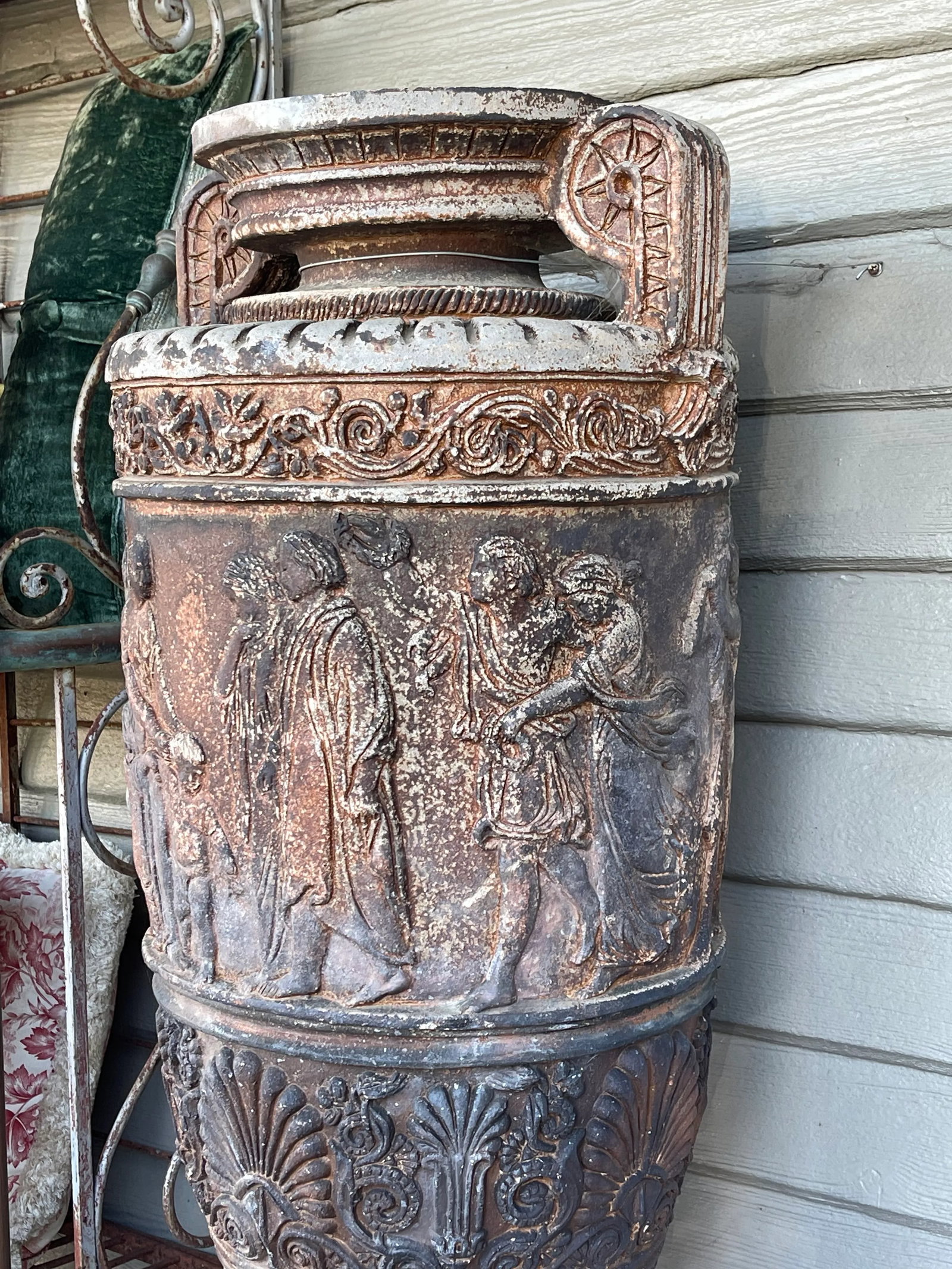 Pair Late 19th Century Monumental Neoclassical Amphora Garden Urns - Set of 2 - 7